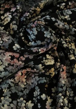 Fashion Reliëf - Colored Blossom on Black