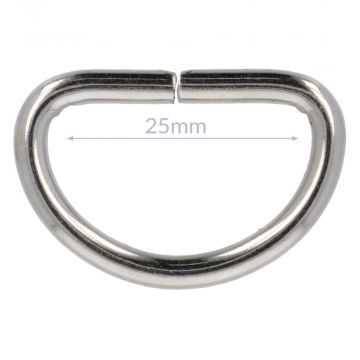 Opry D-ring - Nikkel-25mm