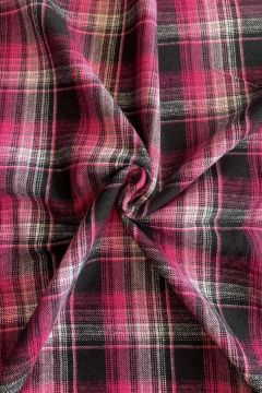 Flanel - Ruiten Fuchsia/Zwart/Wit