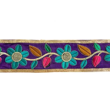 Sierband - Embroided - Round Flowers