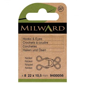 Milward - Haken en Ogen - 22x10.5mm - Nickel