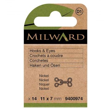 Milward - Haken en Ogen - 11x7mm - Nickel