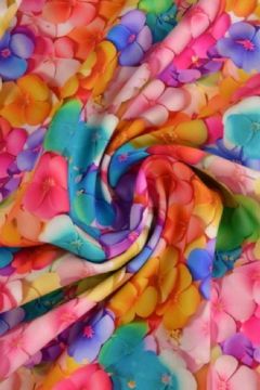 Viscose - Multicolor Cute Flower