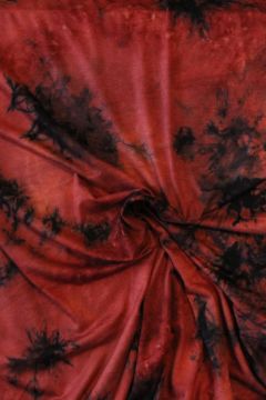 Viscose tricot - Black Ink on Dark Brique/Red