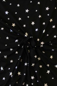 Viscose tricot - White Stars on Black