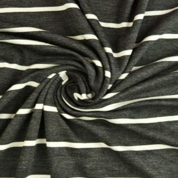 Viscose Tricot - Stripes White/ Grey
