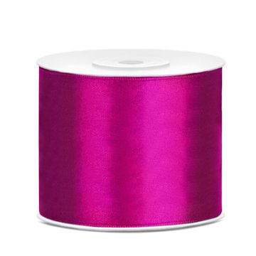 Budget Satijn Lint - Per Rol - 50mm - Donker Fuchsia