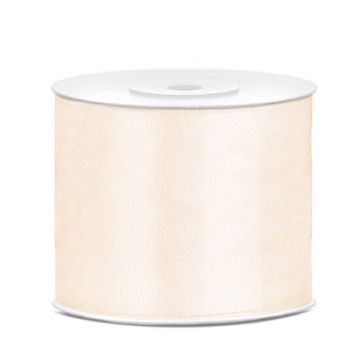 Budget Satijn Lint - Per Rol - 38mm - Creme