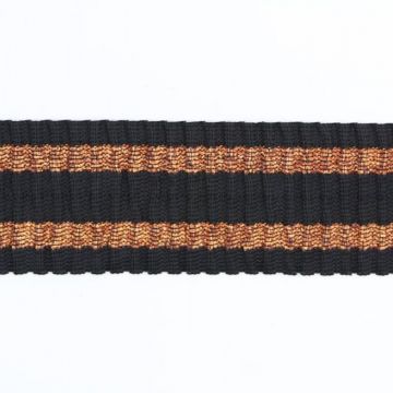 Elastiek - Bronze Lurex Stripes