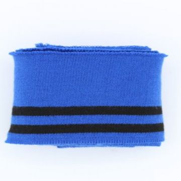 Manchetten Band / Boordstof - Blue/Black Stripes