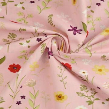 Katoen - Picking Flowers - Light Pink