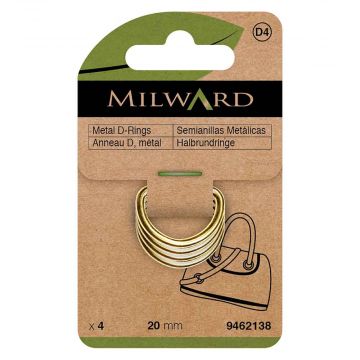 Milward - D-Ringen 20mm - Gold - 4 stuks