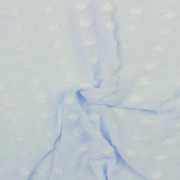 Chiffon Dots - Light Blue Crinkle