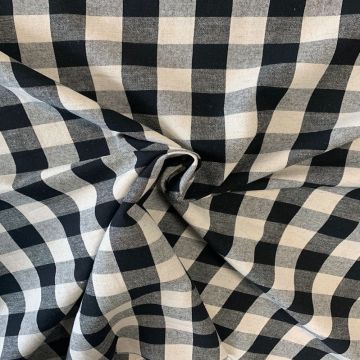 Katoen Canvas - Big Checkered Black/Off White