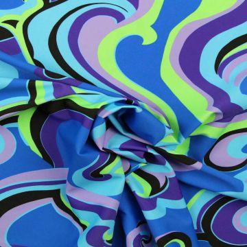 Lycra - Barok Waves Purple/Green/Blue