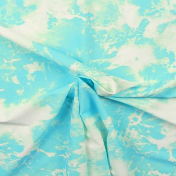 Lycra - Tie Dye Bright Aqua 