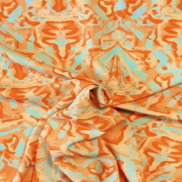 Viscose - Orange Artwork on Dark Mint