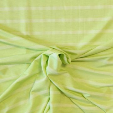 Viscose tricot  - White Stripes on Lime Green 