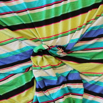 Viscose tricot - Different Multicolor Stripes
