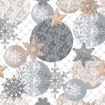 Tafelzeil - Holiday Wishes - Gold/Silver/White