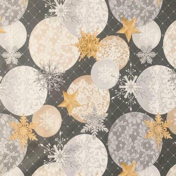 Tafelzeil - Holiday Wishes - Gold/Silver/Dark Grey